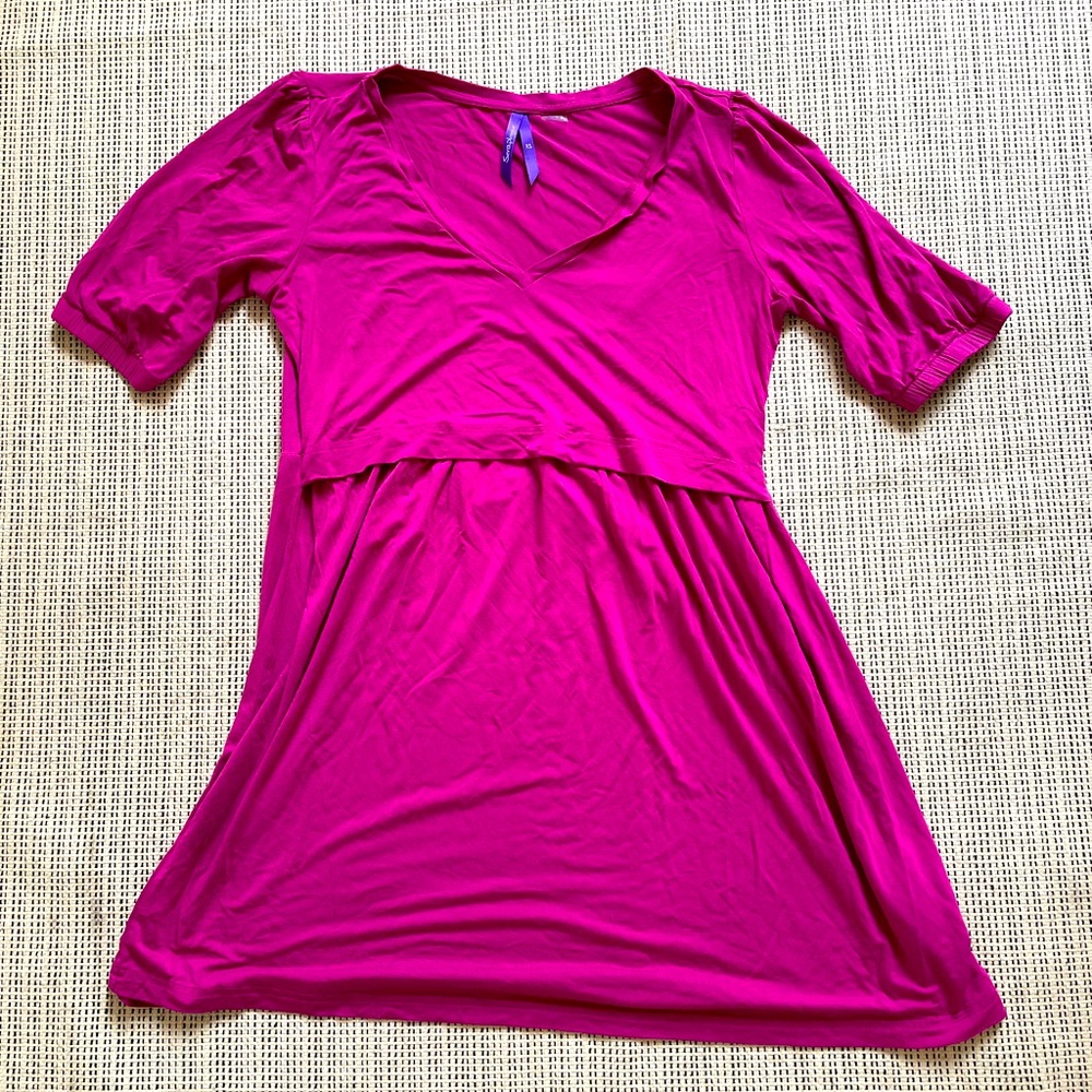 Seraphine Pink Fuchsia nursing dress also suitable for maternity